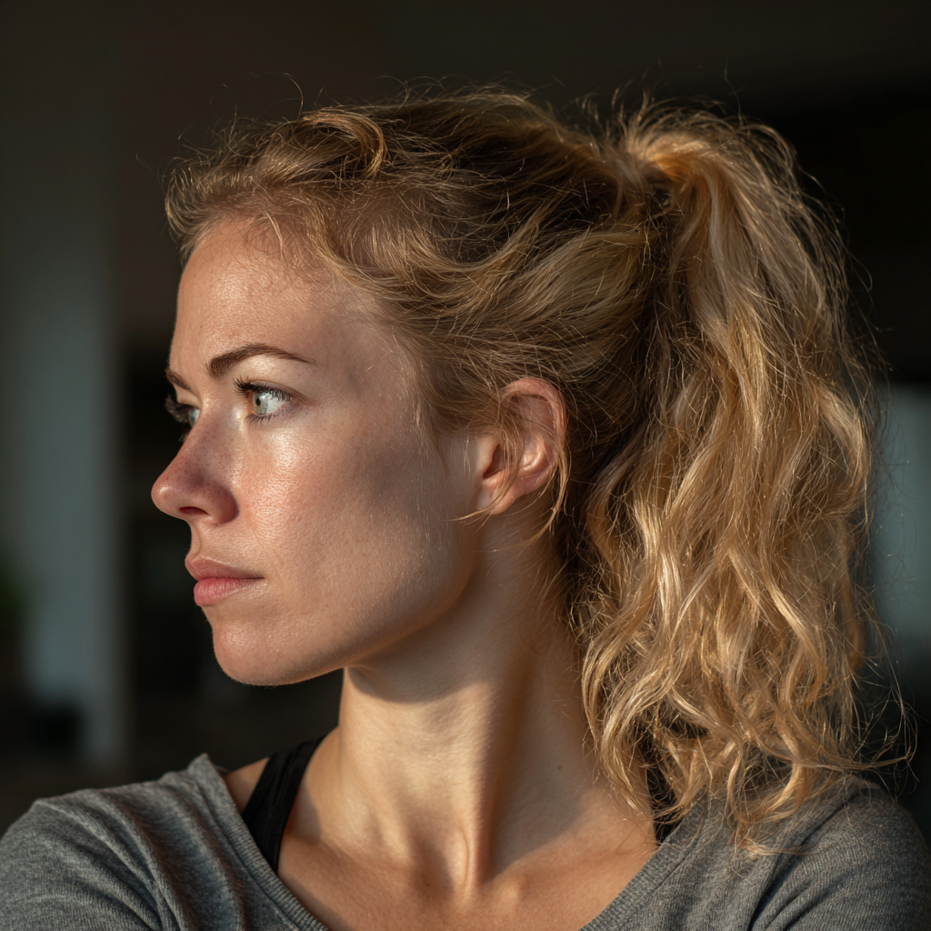 Profile of a tired woman | Source: Midjourney