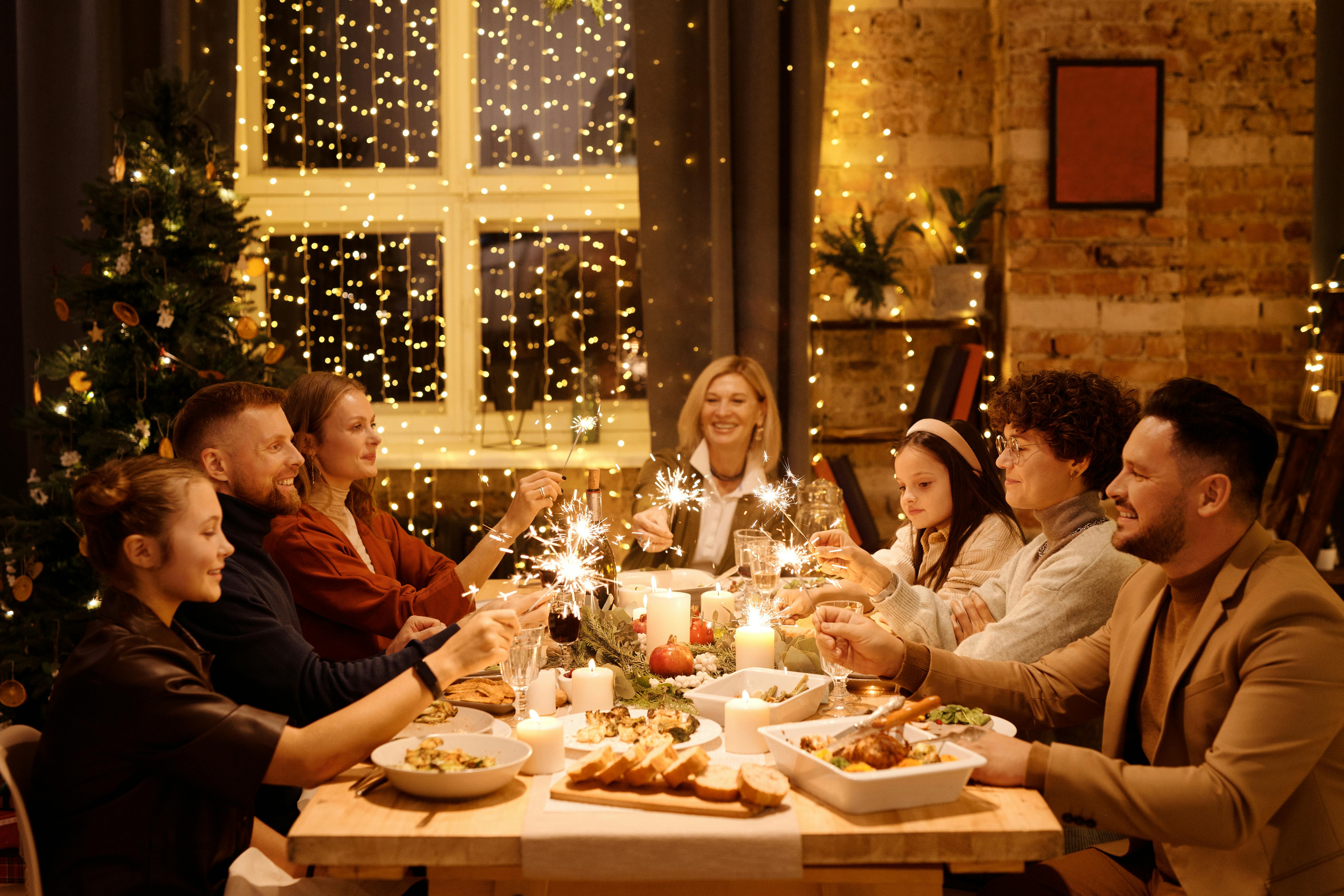 Family enjoying dinner together | Source: Midjourney