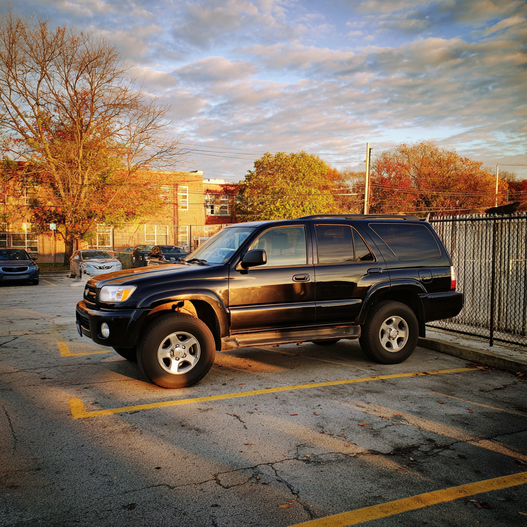 A car parked in an impound parking lot | Source: Midjourney