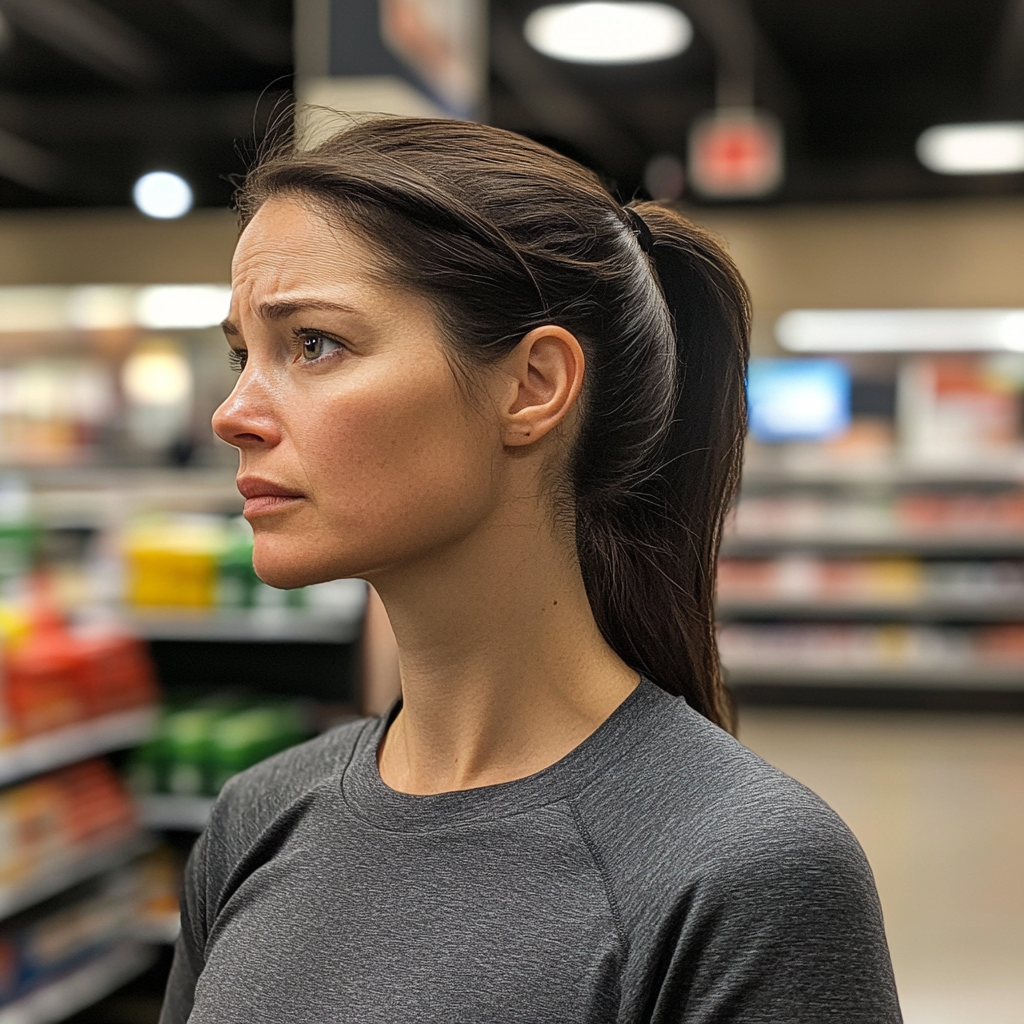 A woman in a grocery store | Source: Midjourney