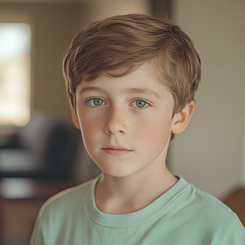 A boy looking straight ahead | Source: Midjourney