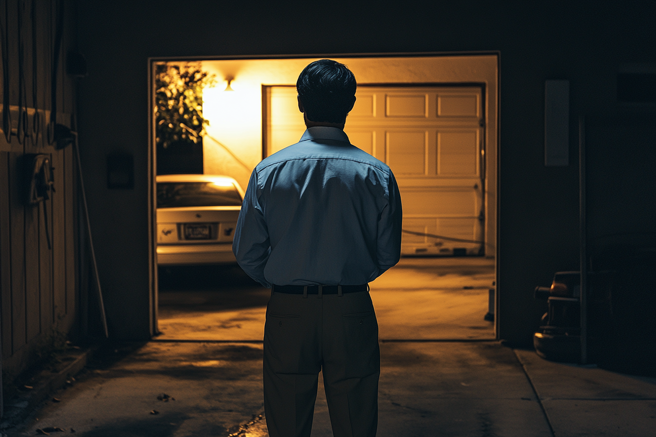 A man standing in his garage | Source: Midjourney