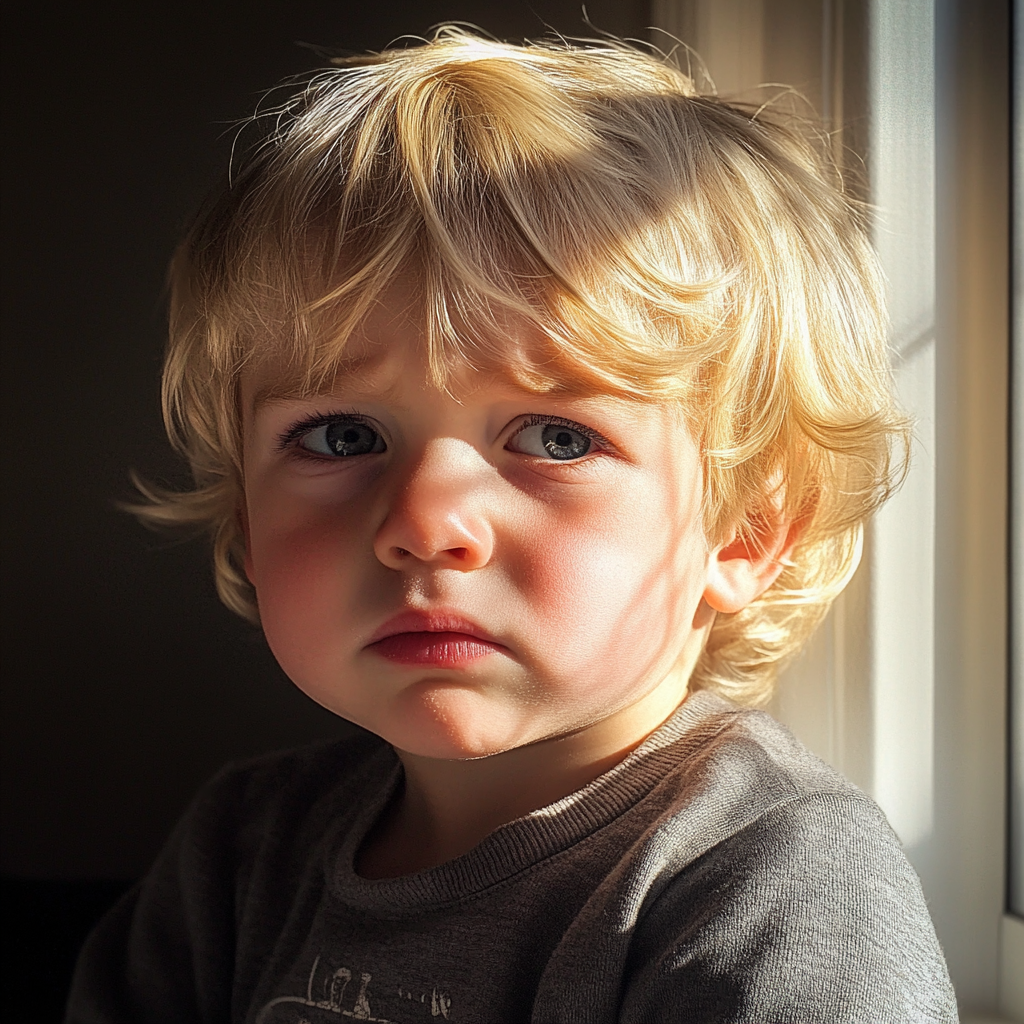 An upset little boy | Source: Midjourney