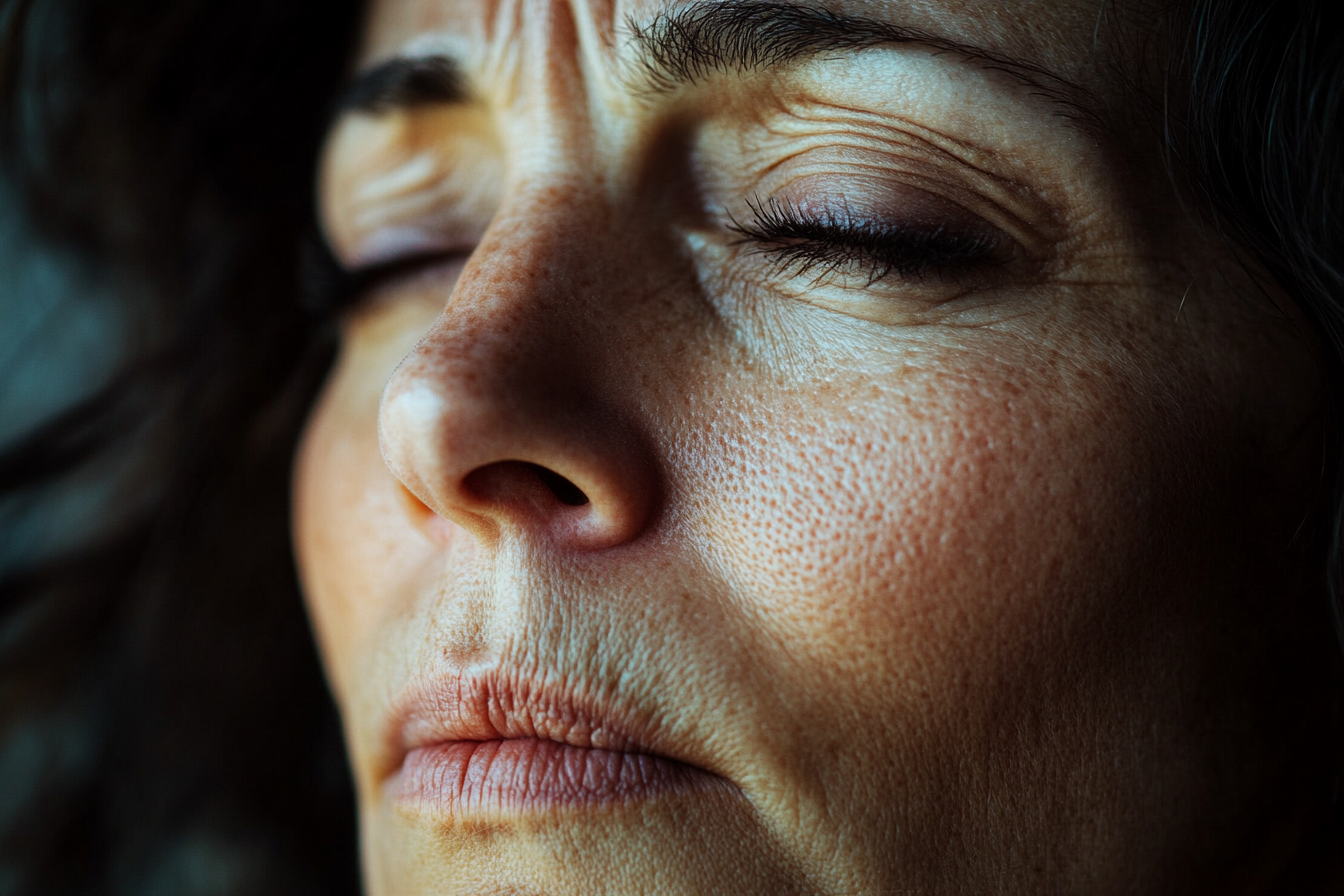 Close up of a woman with a pained expression | Source: Midjourney