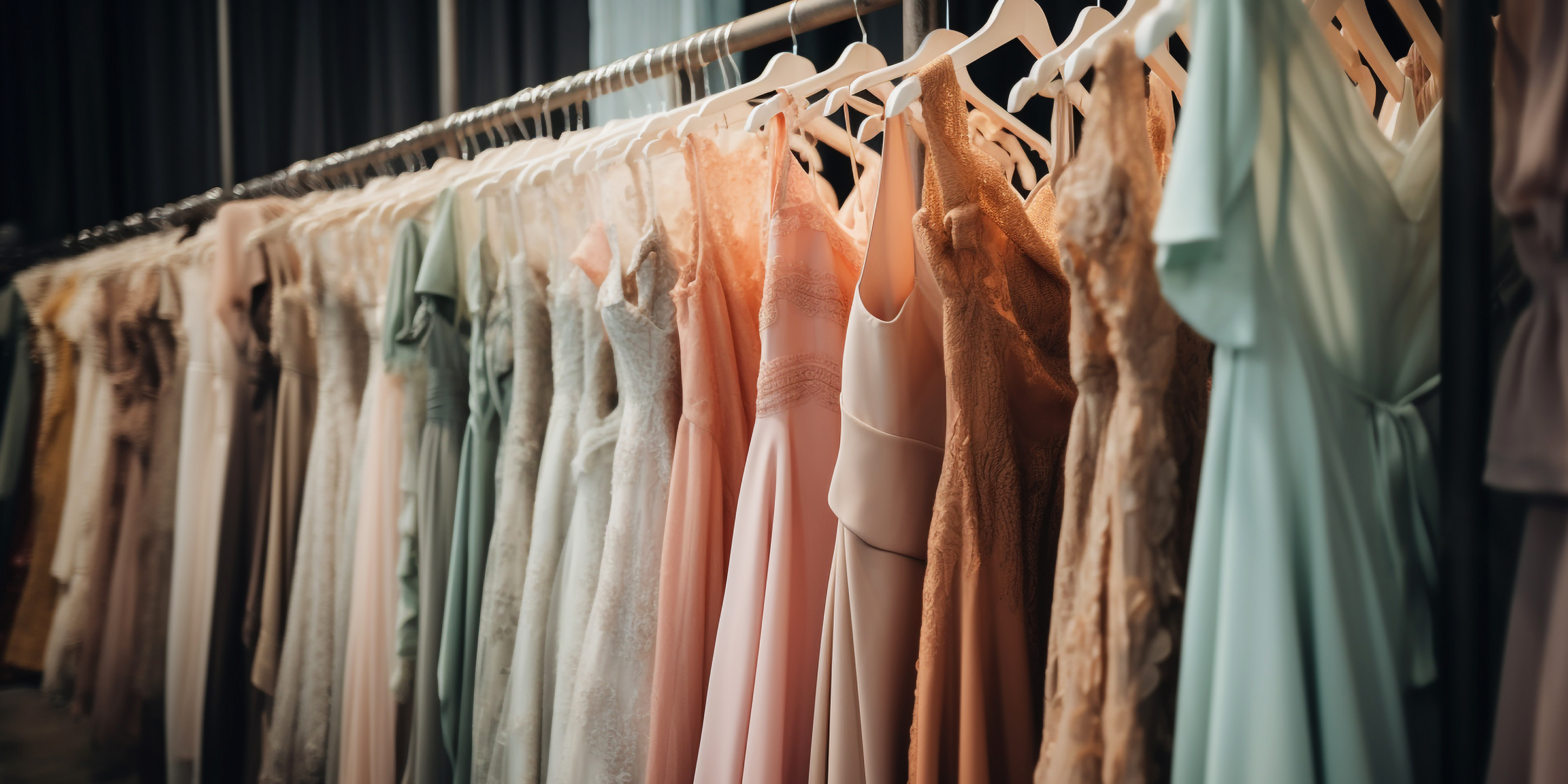 A row of dresses in a store | Source: Freepik