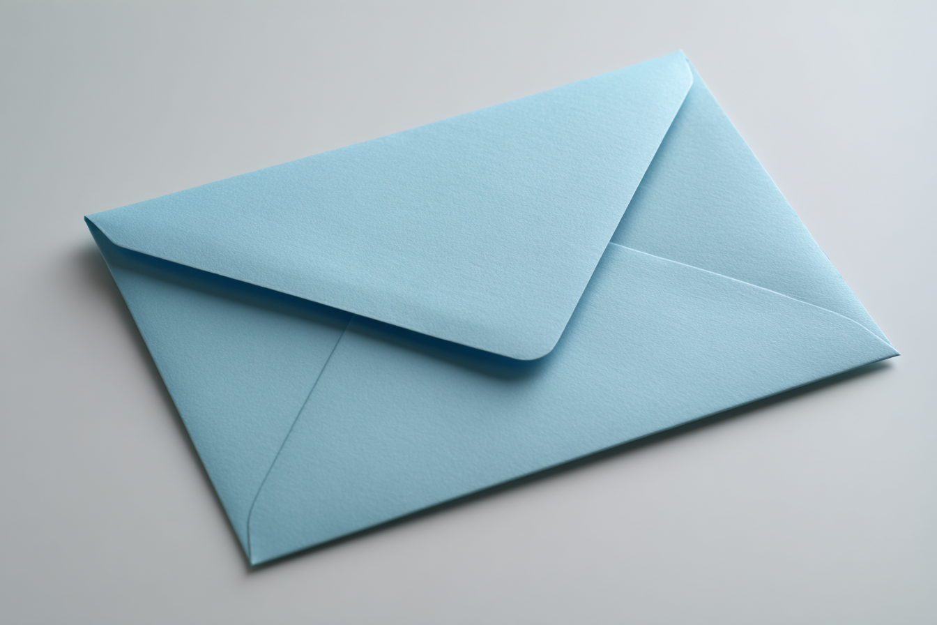 A pale blue envelope | Source: Midjourney