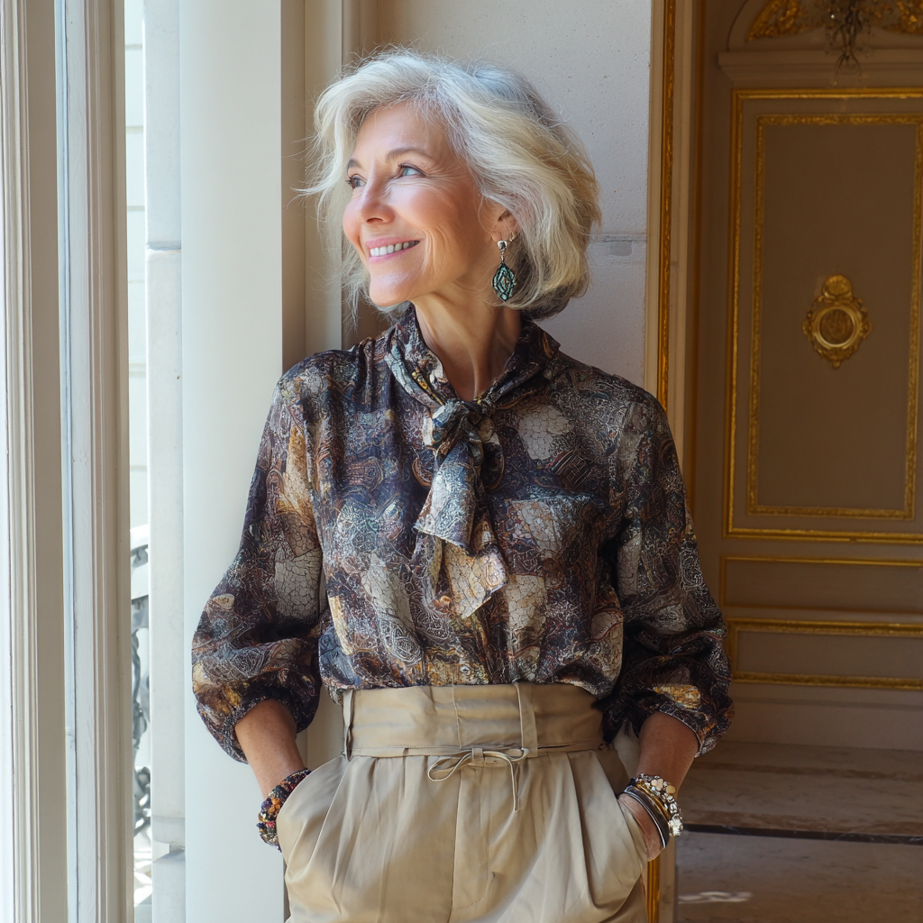 A smiling older woman | Source: Midjourney
