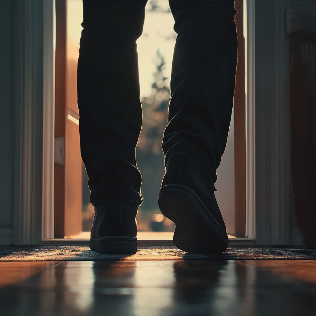 A man leaving a house | Source: Midjourney