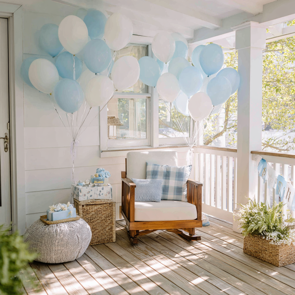 A home decorated with balloons for a birthday party | Source: Midjourney