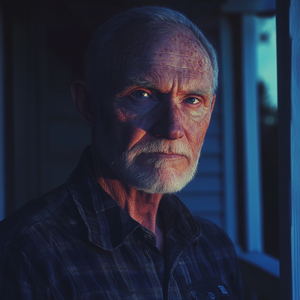 A man standing outside a house | Source: Midjourney