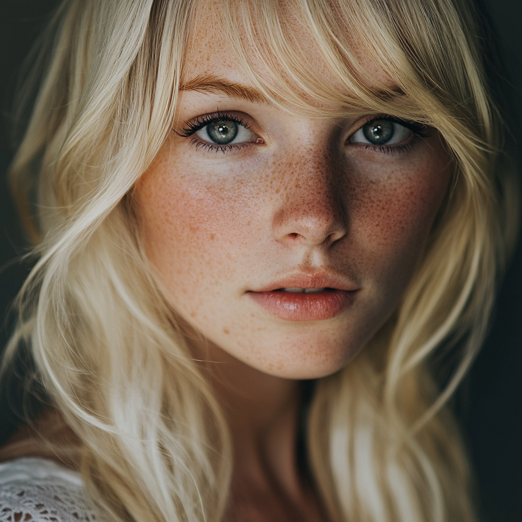 Close up of a woman's face | Source: Midjourney