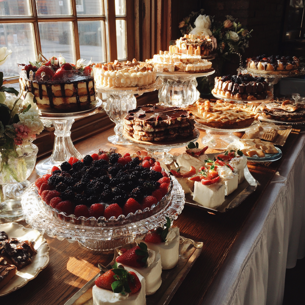 A dessert table at an event | Source: Midjourney