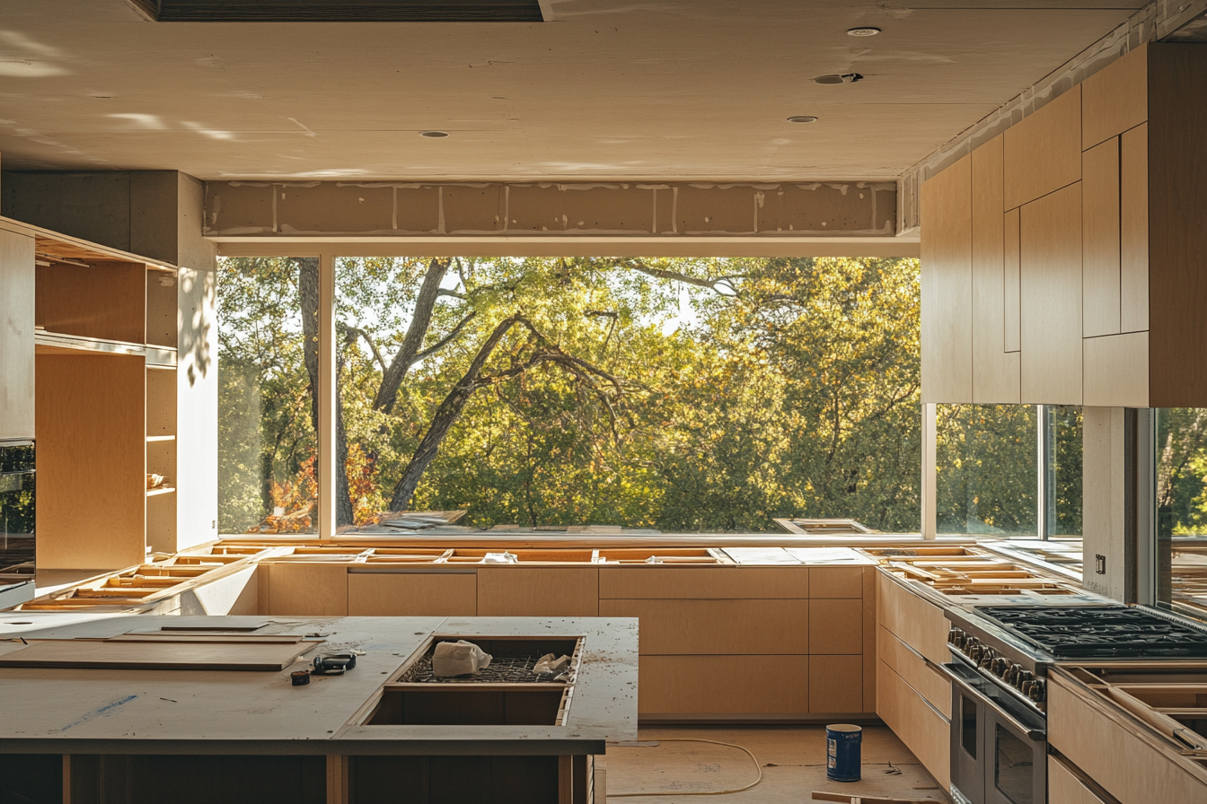 A half-finished kitchen with modern finishings | Source: Midjourney