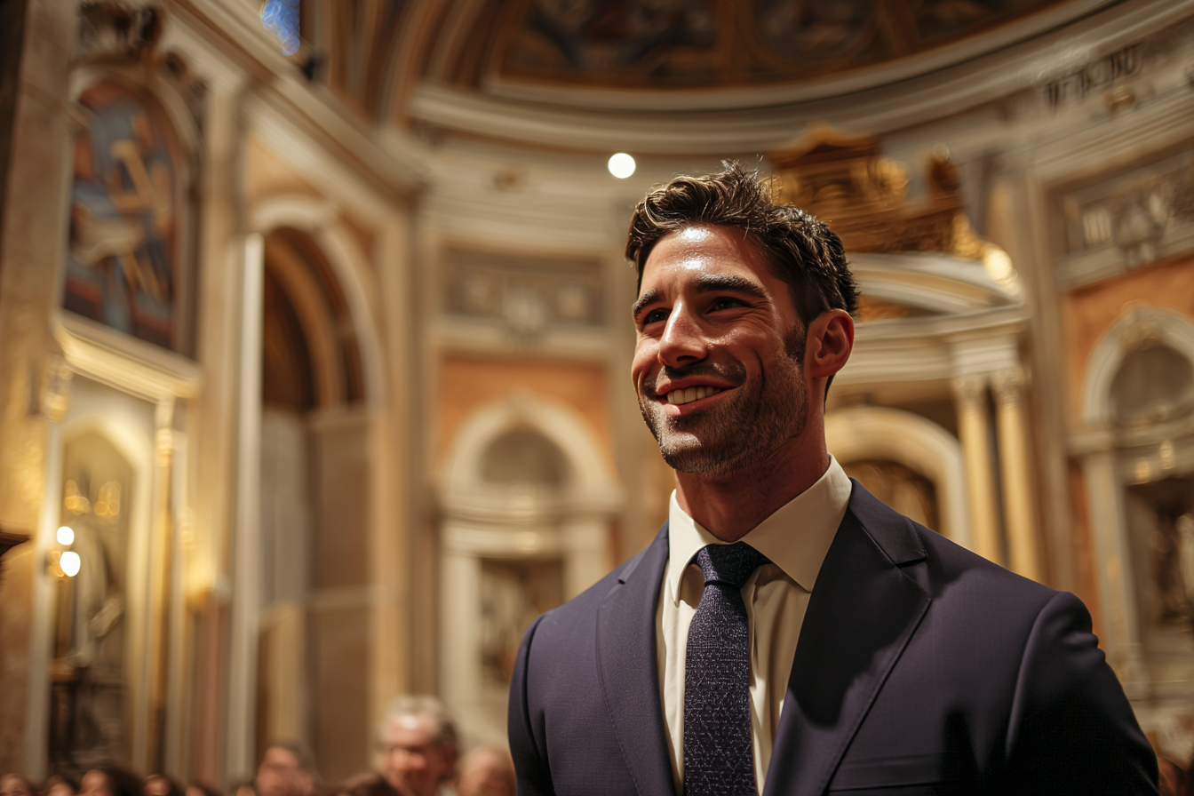 A happy groom | Source: Midjourney