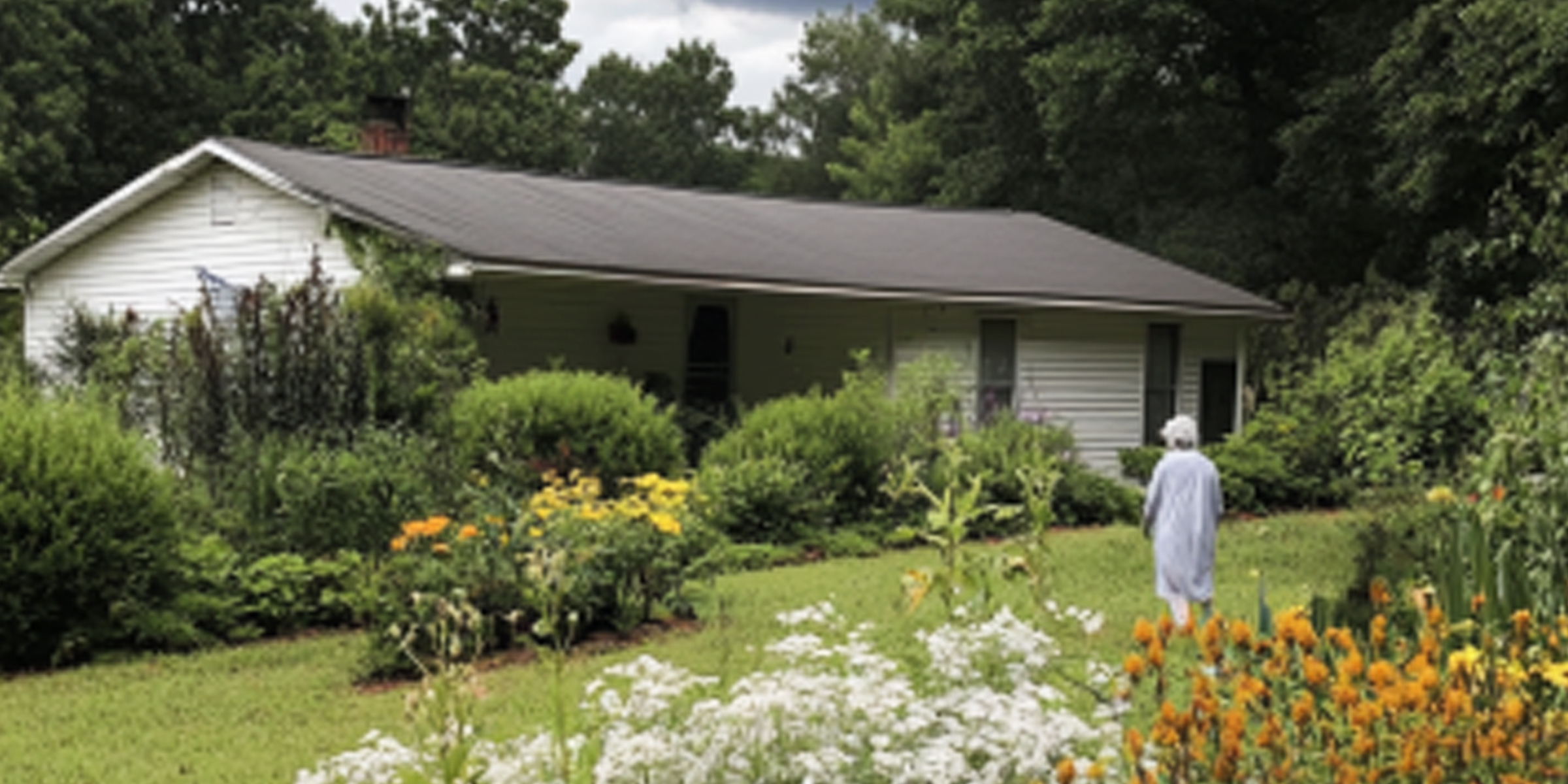 An elderly woman standing in a garden | Source: Amomama