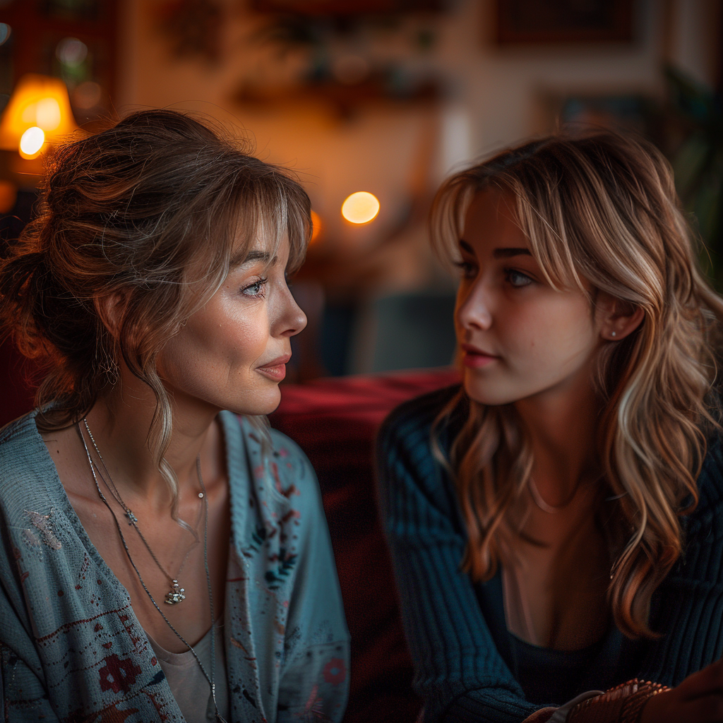 A middle-aged lady talking to a young woman | Source: Midjourney