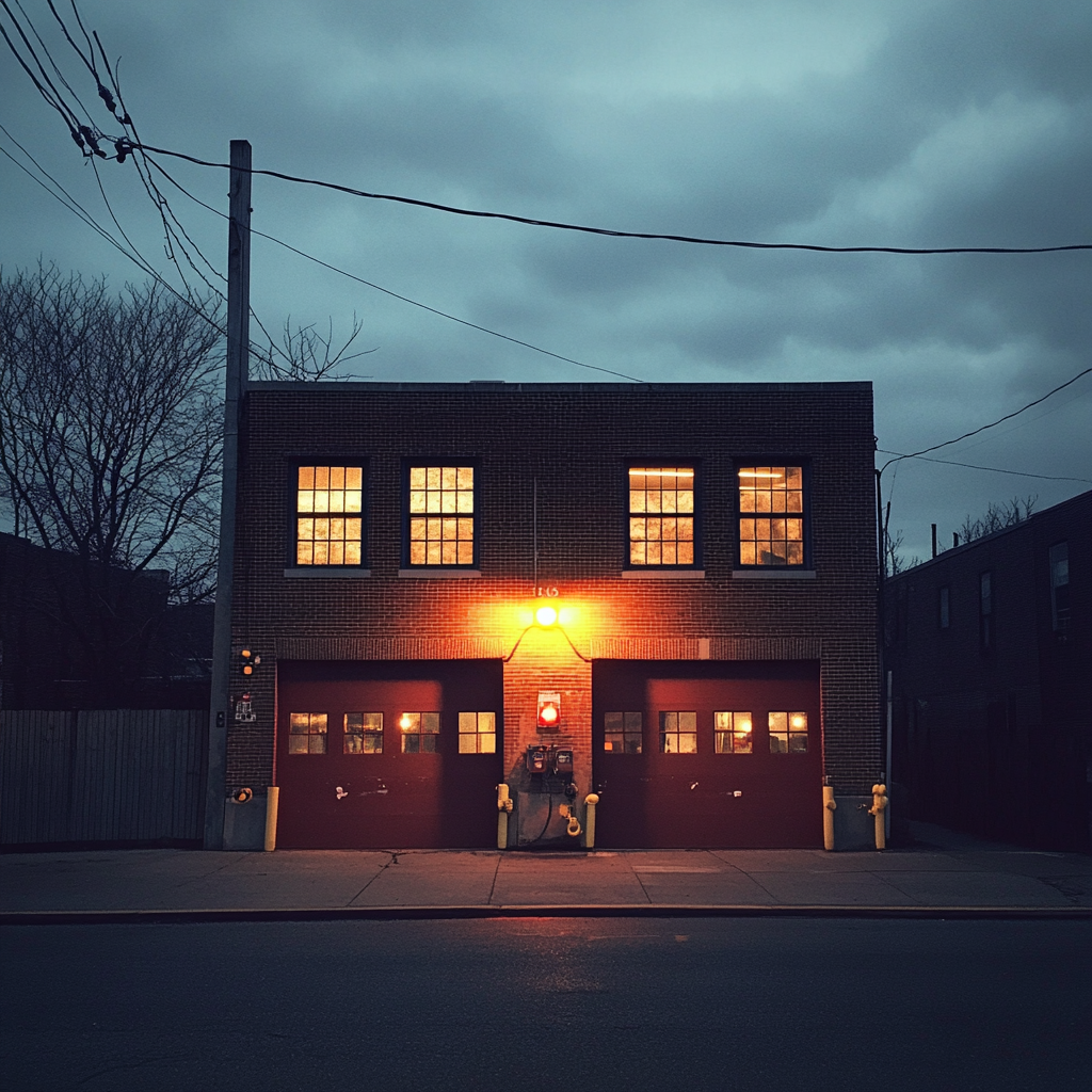 The exterior of a firehouse | Source: Midjourney