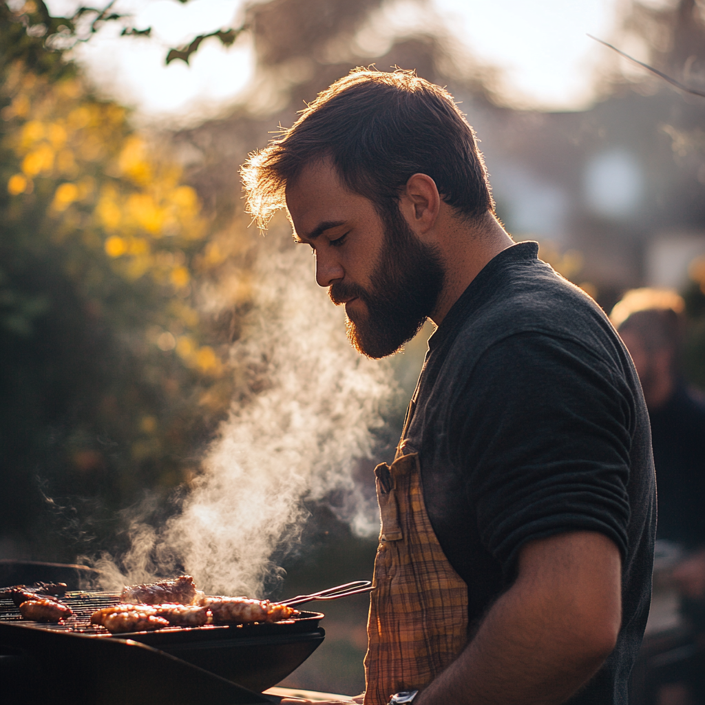 A man grilling at a barbecue | Source: Midjourney