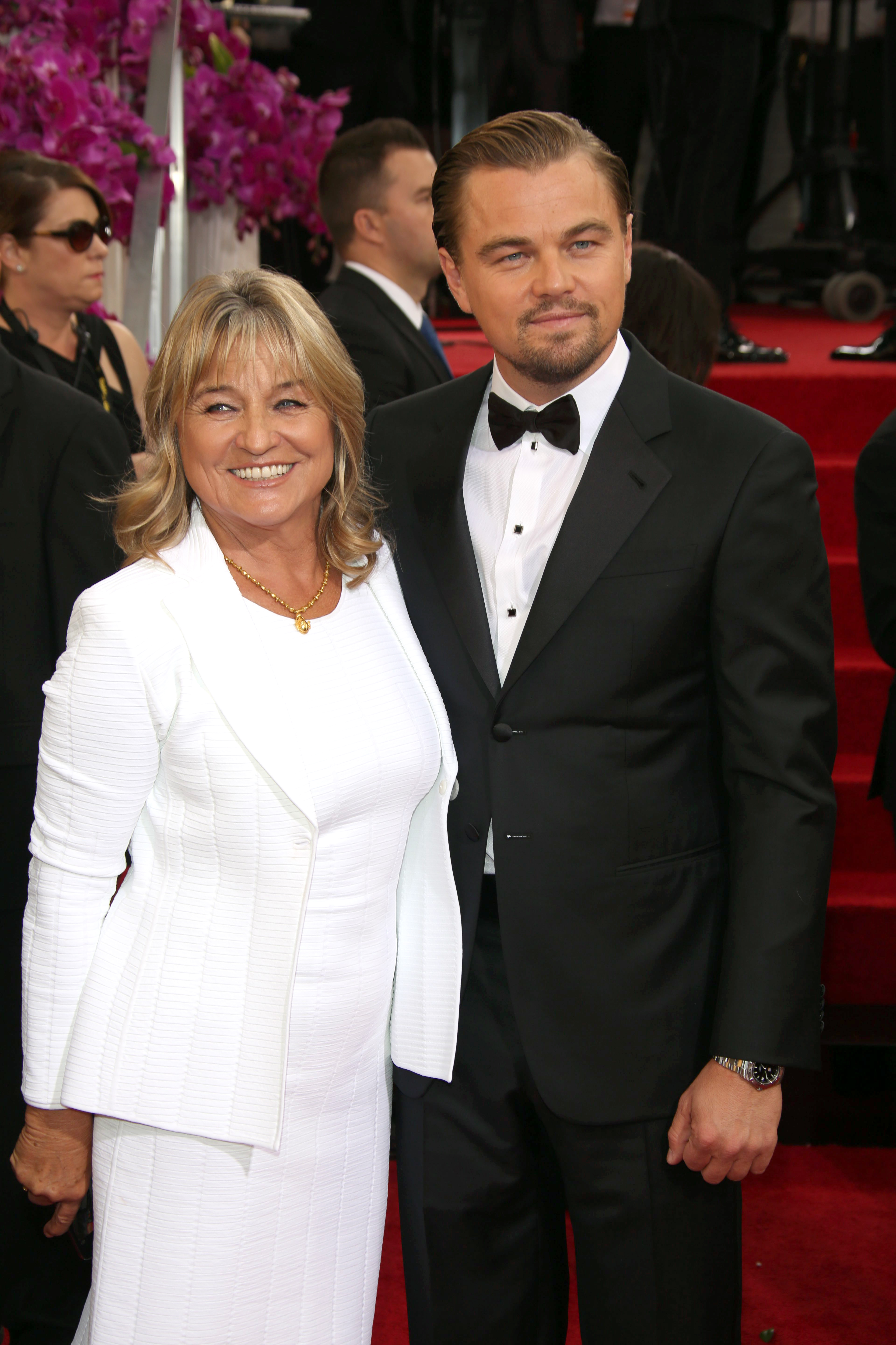 Leonardo DiCaprio and his mother Irmelin Indenbirken at the 71st Annual Golden Globe Awards on January 12, 2014 Source: Getty Images