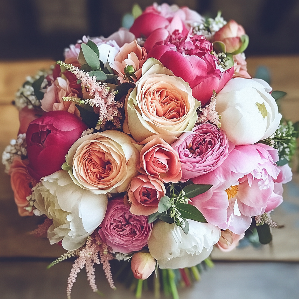 Un magnifique bouquet de mariée | Source : Midjourney