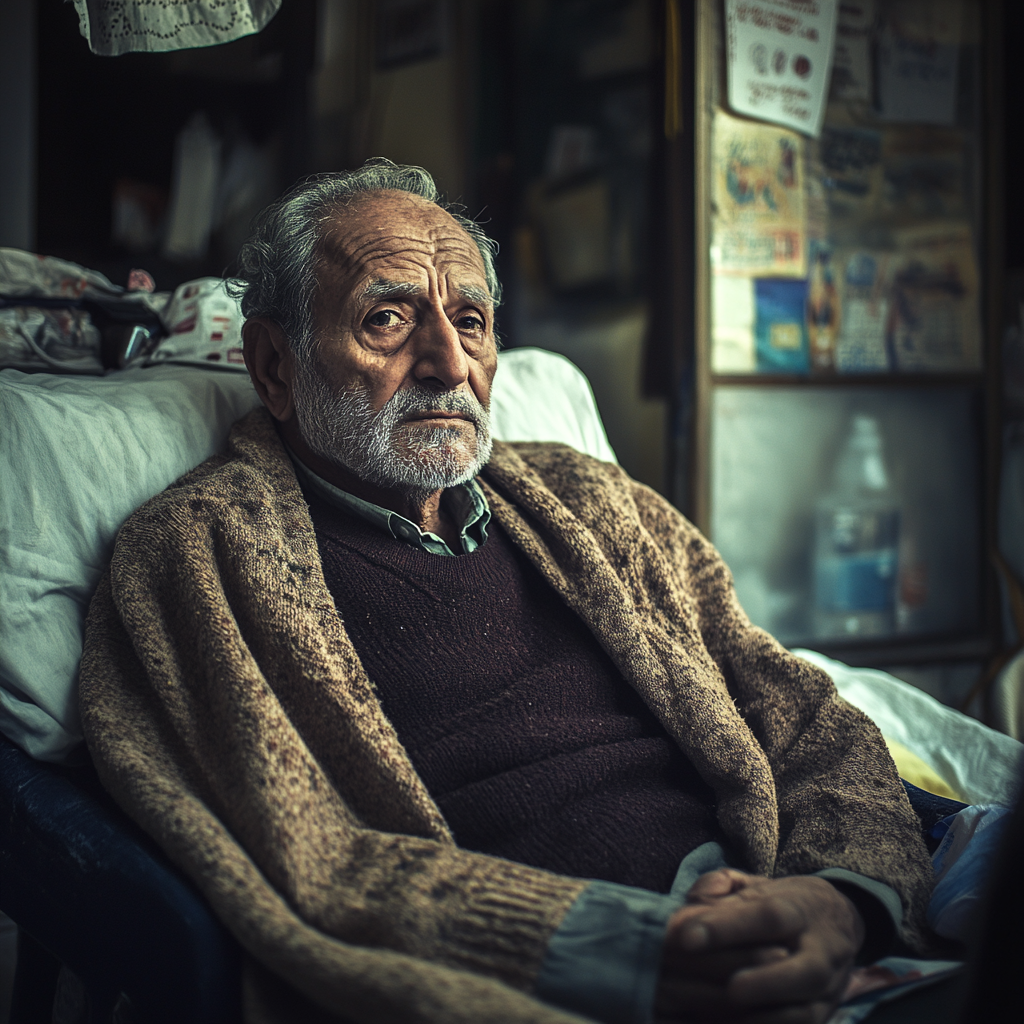 A sick senior man | Source: Midjourney