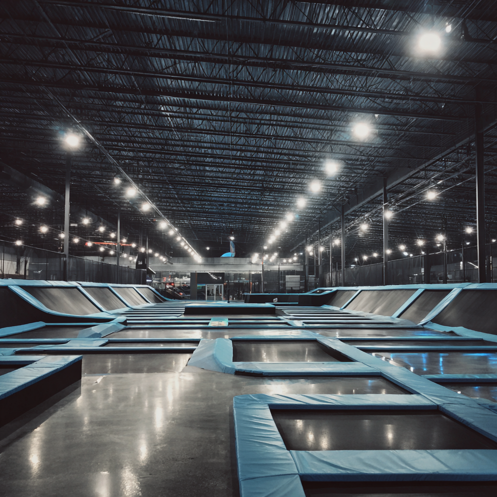 The interior of a trampoline park | Source: Midjourney