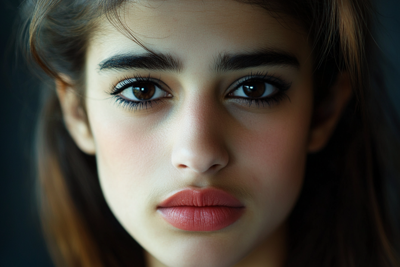 Close up of a woman's face looking thoughtful | Source: Midjourney