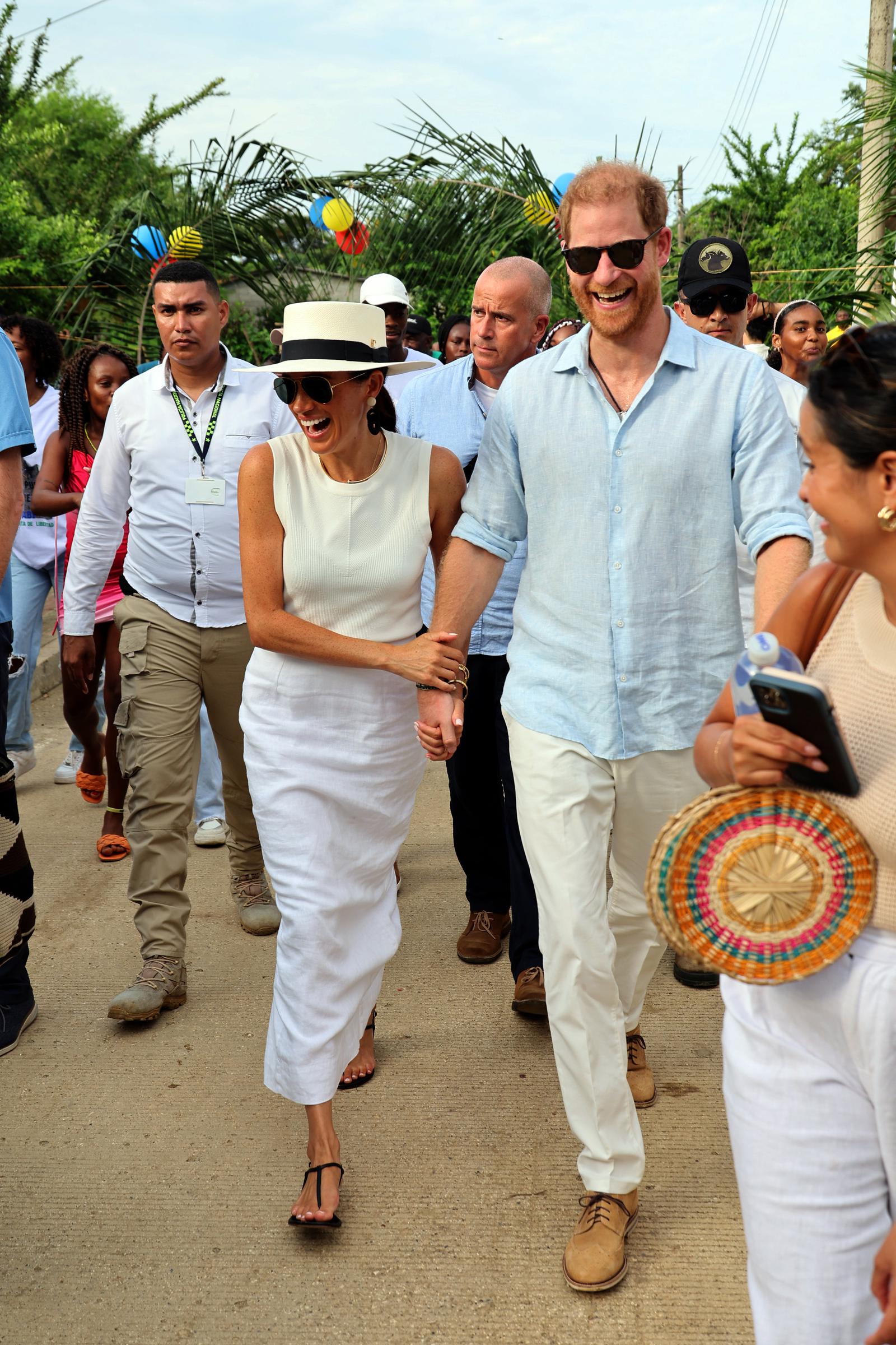 Meghan, Duchess of Sussex and Prince Harry, Duke of Sussex at San Basilio de Palenque during their Colombia Visit on August 17, 2024, in Cartagena. | Source: Getty Images