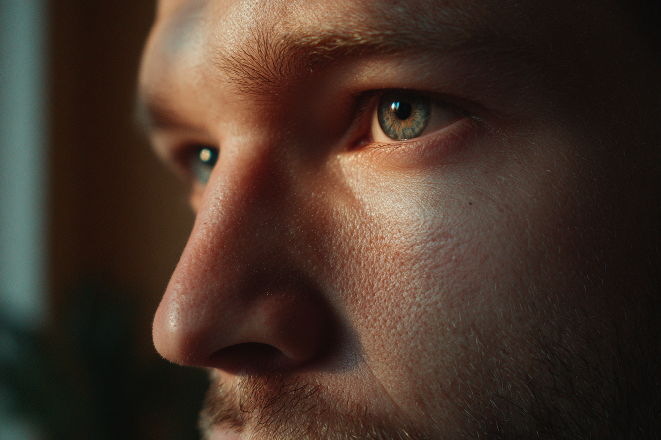A close-up shot of a man's face | Source: Midjourney