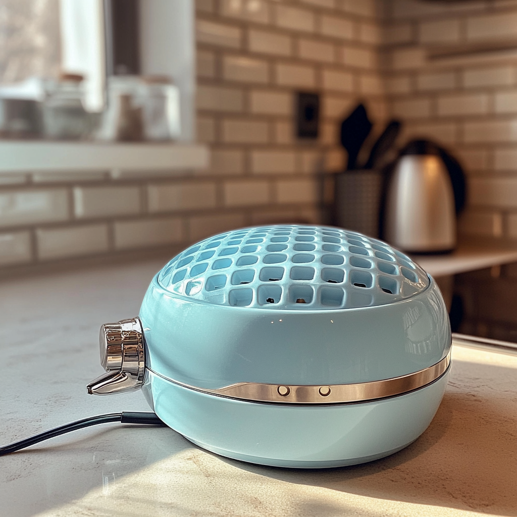 A waffle iron on a counter | Source: Midjourney