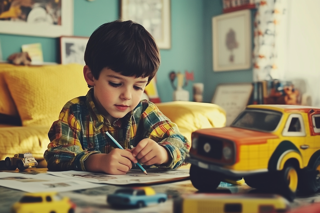 A boy drawing pictures | Source: Midjourney