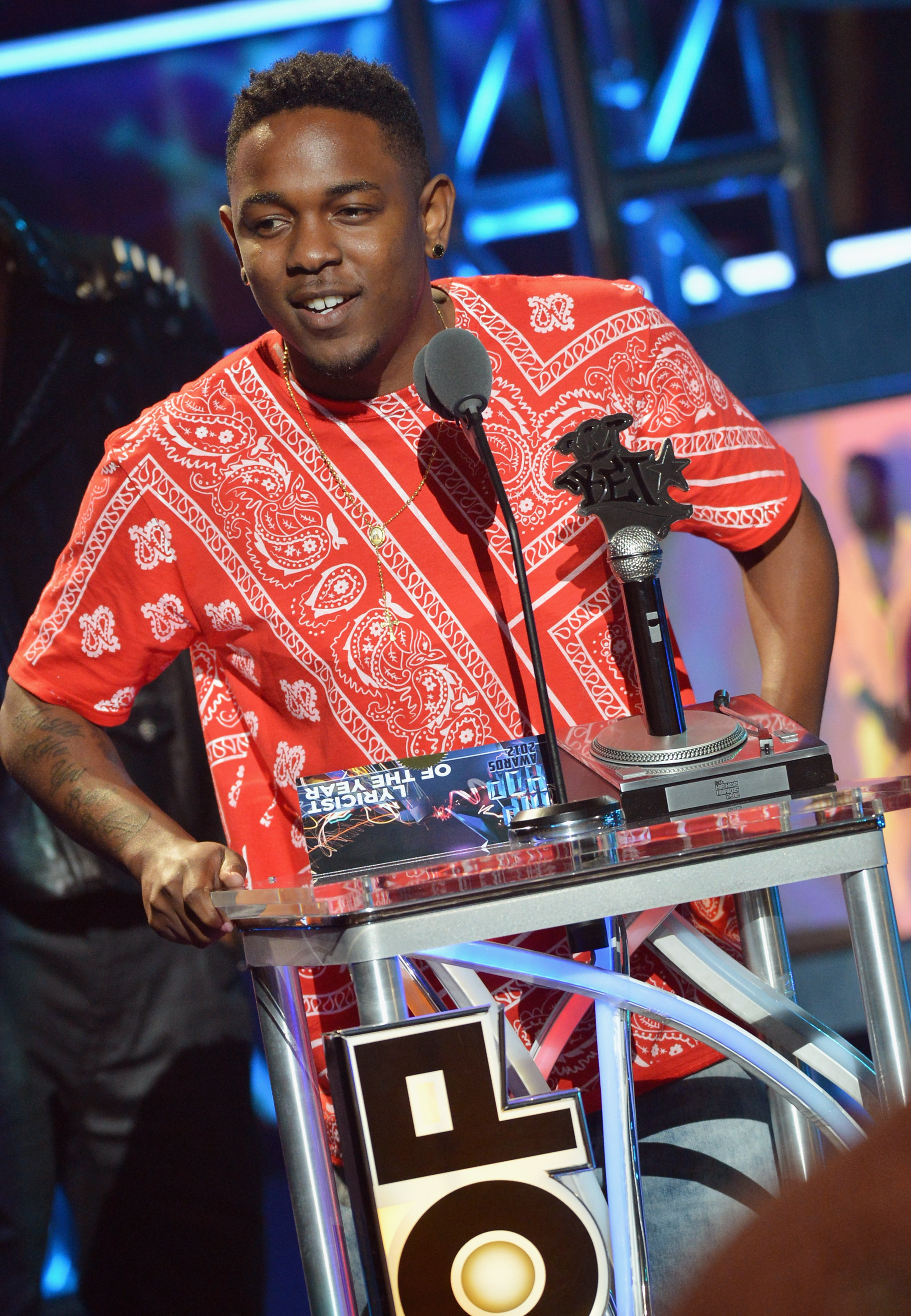 Kendrick Lamar onstage at the 2012 BET Hip Hop Awards on September 29 in Atlanta, Georgia. | Source: Getty Images