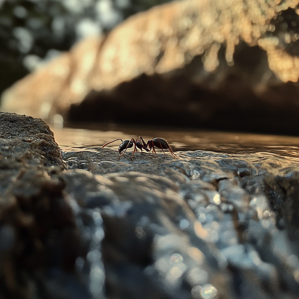 An ant on a rock | Source: Midjourney